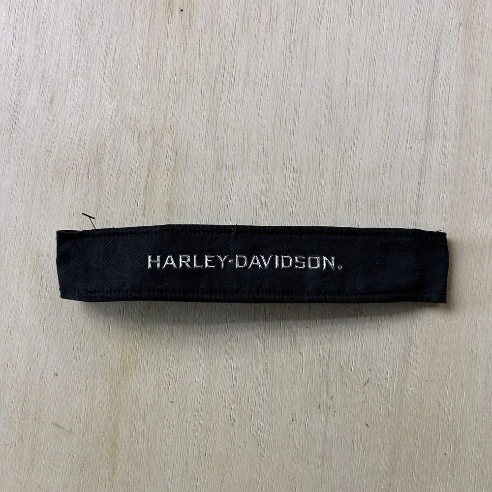 Harley-Davidson Headband Mens One Size Black Cotton Embroidered Neck Strap